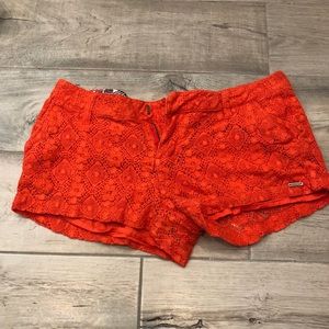 Orange lacy volcom shorts